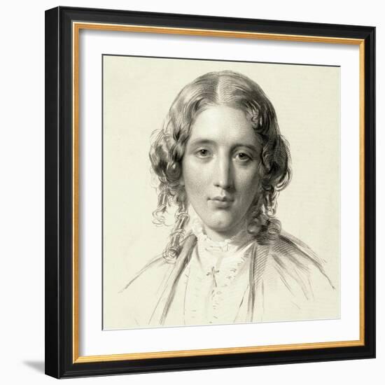 Portrait of Harriet Beecher Stowe, 1853-Francis Holl-Framed Giclee Print