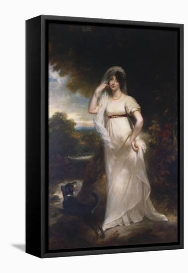 Portrait of Harriet Wells in a River Landscape-Sir William Beechey-Framed Premier Image Canvas
