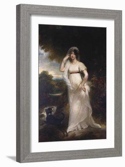 Portrait of Harriet Wells in a River Landscape-Sir William Beechey-Framed Giclee Print