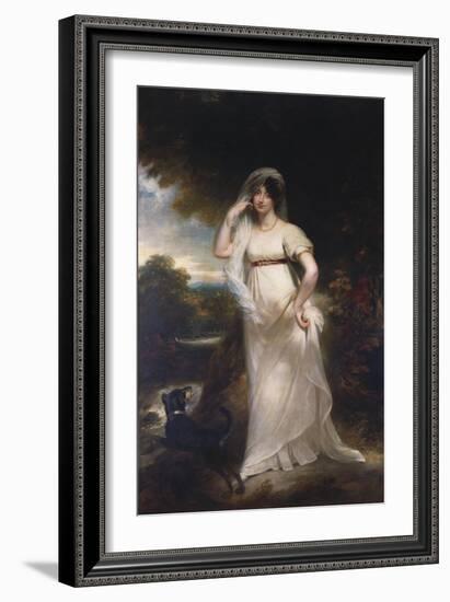 Portrait of Harriet Wells in a River Landscape-Sir William Beechey-Framed Giclee Print