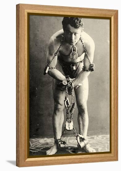 Portrait of Harry Houdini in Chains. c.1900-American School-Framed Premier Image Canvas