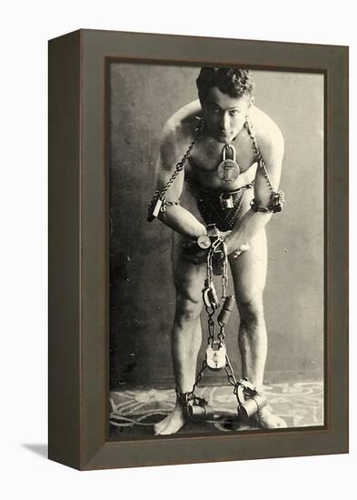 Portrait of Harry Houdini in Chains. c.1900-American School-Framed Premier Image Canvas