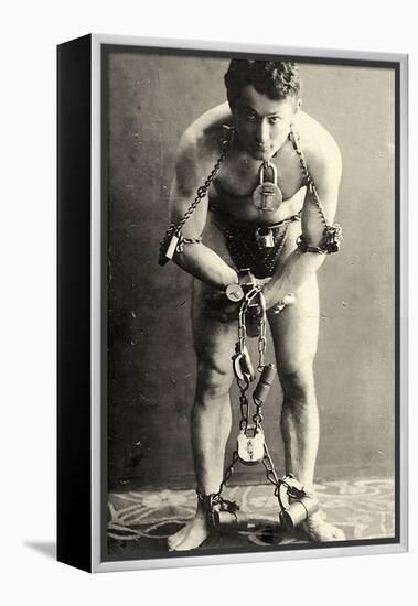 Portrait of Harry Houdini in Chains. c.1900-American School-Framed Premier Image Canvas