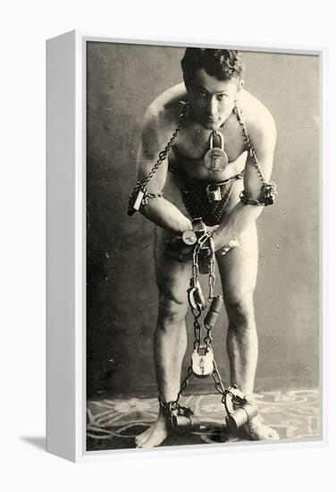 Portrait of Harry Houdini in Chains. c.1900-American School-Framed Premier Image Canvas