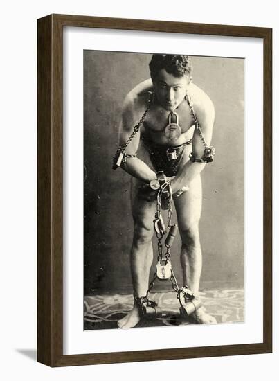 Portrait of Harry Houdini in Chains. c.1900-American School-Framed Photographic Print