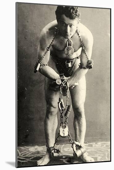 Portrait of Harry Houdini in Chains. c.1900-American School-Mounted Photographic Print