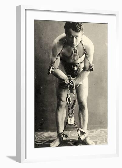 Portrait of Harry Houdini in Chains. c.1900-American School-Framed Photographic Print