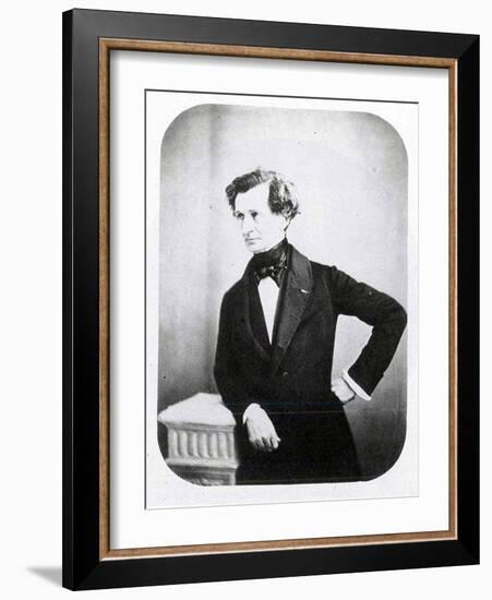 Portrait of Hector Berlioz, C.1850s-Auguste Adolphe Bertsch-Framed Photographic Print