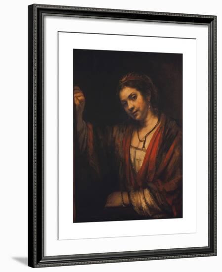 Portrait of Hendrickje Stoffels-Rembrandt-Framed Premium Giclee Print