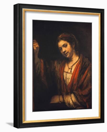 Portrait of Hendrickje Stoffels-Rembrandt van Rijn-Framed Giclee Print