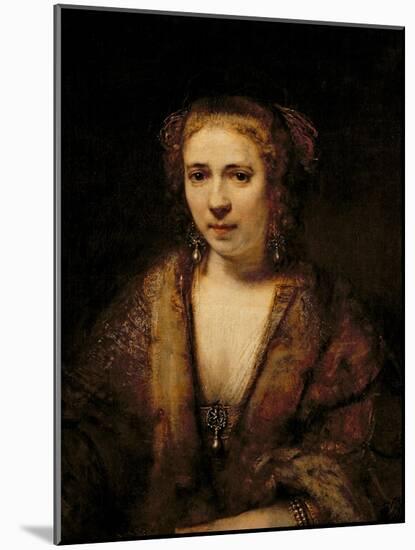 Portrait of Hendrikje Stoffels-Rembrandt van Rijn-Mounted Giclee Print