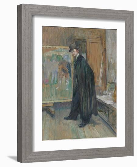 Portrait of Henri Nocq, 1897 (Painting with Solvent on Board)-Henri de Toulouse-Lautrec-Framed Giclee Print