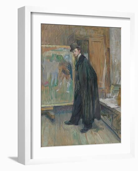 Portrait of Henri Nocq, 1897 (Painting with Solvent on Board)-Henri de Toulouse-Lautrec-Framed Giclee Print