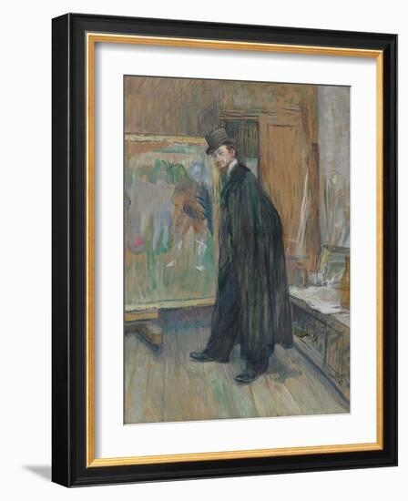 Portrait of Henri Nocq, 1897 (Painting with Solvent on Board)-Henri de Toulouse-Lautrec-Framed Giclee Print