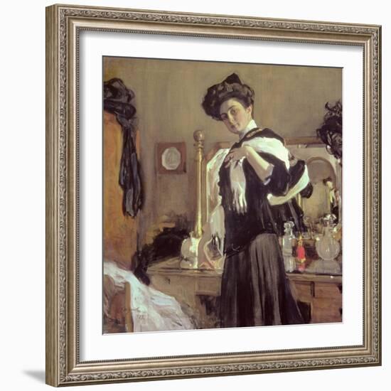 Portrait of Henrietta Hirshmann-Valentin Aleksandrovich Serov-Framed Giclee Print