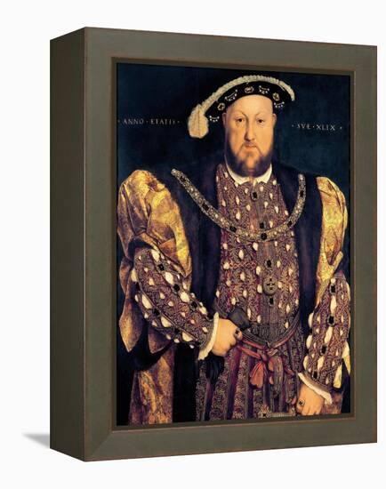 Portrait of Henry VIII (1491-1547) Aged 49, 1540-Hans Holbein the Younger-Framed Premier Image Canvas