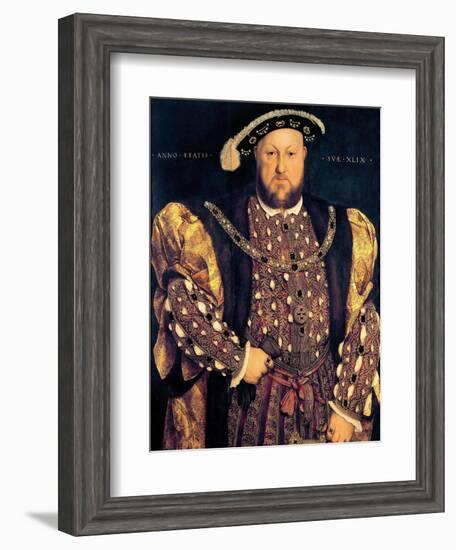 Portrait of Henry VIII (1491-1547) Aged 49, 1540-Hans Holbein the Younger-Framed Giclee Print