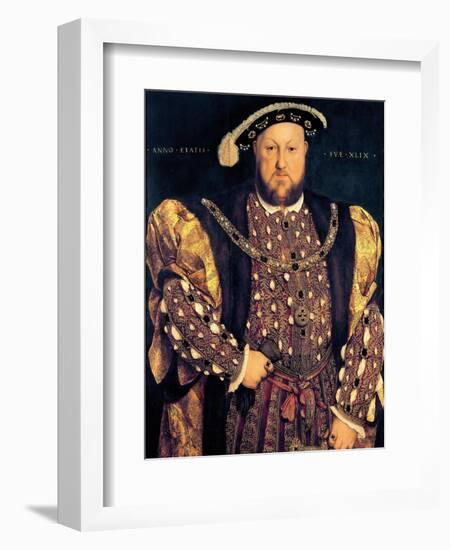 Portrait of Henry VIII (1491-1547) Aged 49, 1540-Hans Holbein the Younger-Framed Giclee Print