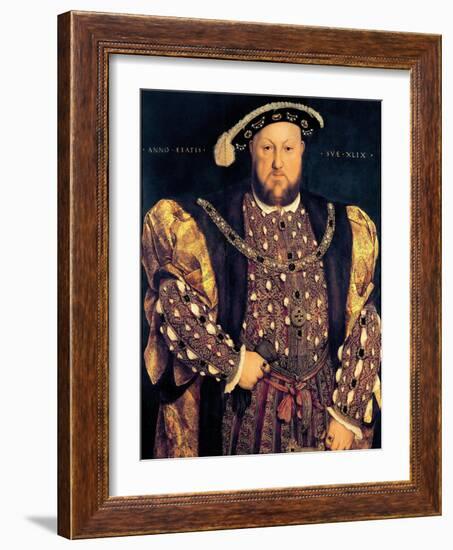 Portrait of Henry VIII (1491-1547) Aged 49, 1540-Hans Holbein the Younger-Framed Giclee Print