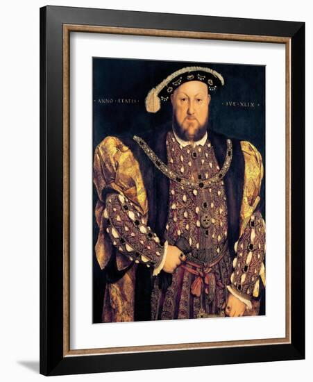 Portrait of Henry VIII (1491-1547) Aged 49, 1540-Hans Holbein the Younger-Framed Giclee Print