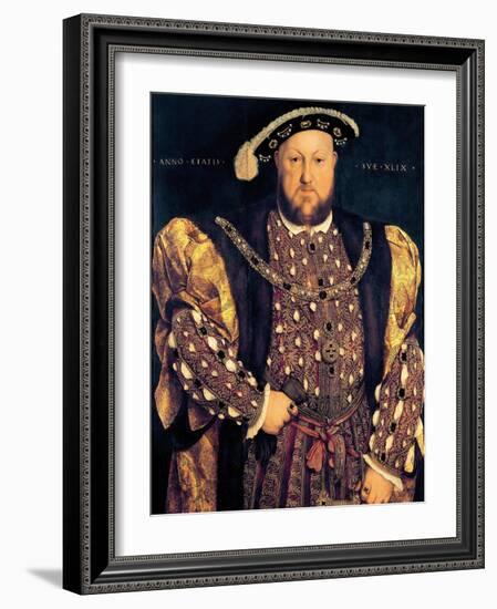 Portrait of Henry VIII (1491-1547) Aged 49, 1540-Hans Holbein the Younger-Framed Giclee Print