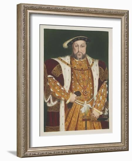 Portrait of Henry VIII (1491-1547) Aged 49, Pub. 1902-Hans Holbein the Younger-Framed Giclee Print