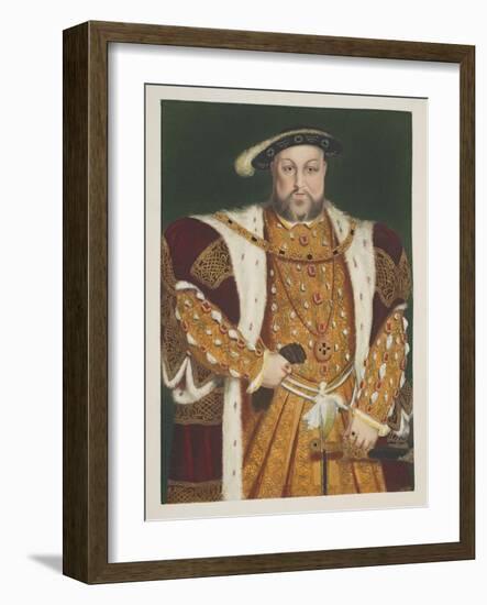 Portrait of Henry VIII (1491-1547) Aged 49, Pub. 1902-Hans Holbein the Younger-Framed Giclee Print