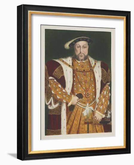 Portrait of Henry VIII (1491-1547) Aged 49, Pub. 1902-Hans Holbein the Younger-Framed Giclee Print