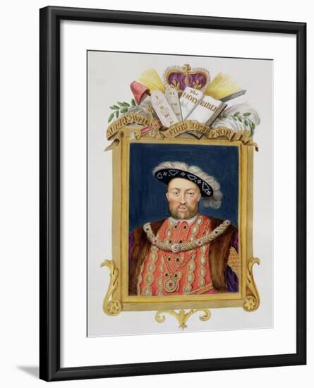 Portrait of Henry VIII as Defender of the Faith from "Memoirs of the Court of Queen Elizabeth"-Sarah Countess Of Essex-Framed Giclee Print