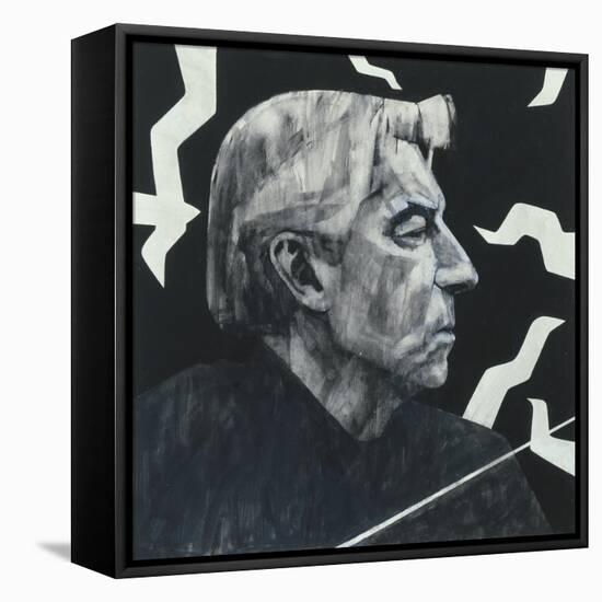 Portrait of Herbert von Karajan, illustration for 'The Sunday Times', 1970s-Barry Fantoni-Framed Premier Image Canvas