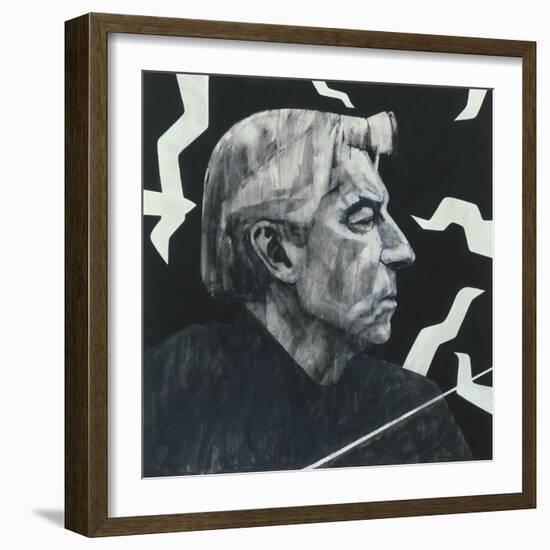 Portrait of Herbert von Karajan, illustration for 'The Sunday Times', 1970s-Barry Fantoni-Framed Giclee Print