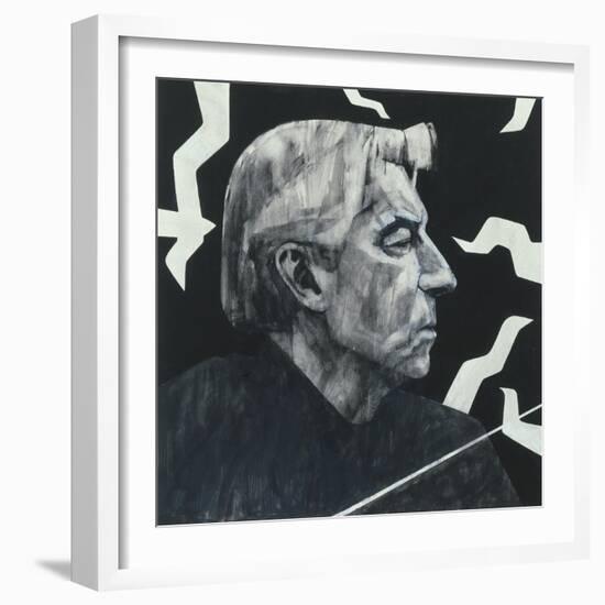 Portrait of Herbert von Karajan, illustration for 'The Sunday Times', 1970s-Barry Fantoni-Framed Giclee Print