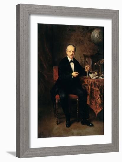 Portrait of Hermann Ludwig Ferdinand Von Helmholtz, 1881 (Oil on Canvas)-Ludwig Knaus-Framed Giclee Print