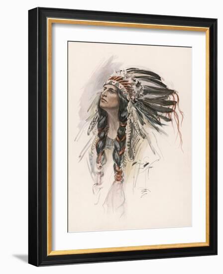 Portrait of Hiawatha-Harrison Fisher-Framed Photographic Print