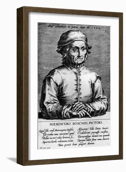 Portrait of Hieronymus Bosch, 1570S-Cornelis Cort-Framed Giclee Print