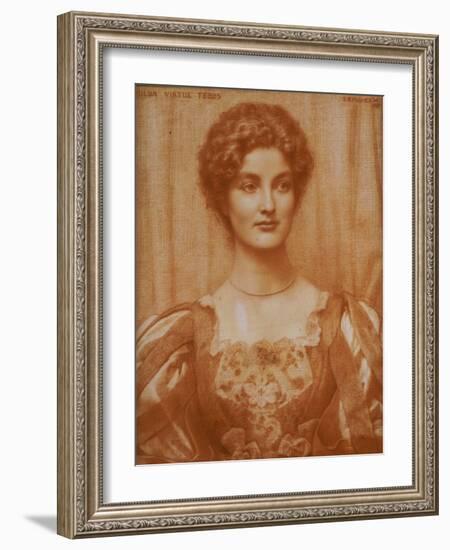 Portrait of Hilda Virtue Tebbs, 1897-Edward Robert Hughes-Framed Giclee Print