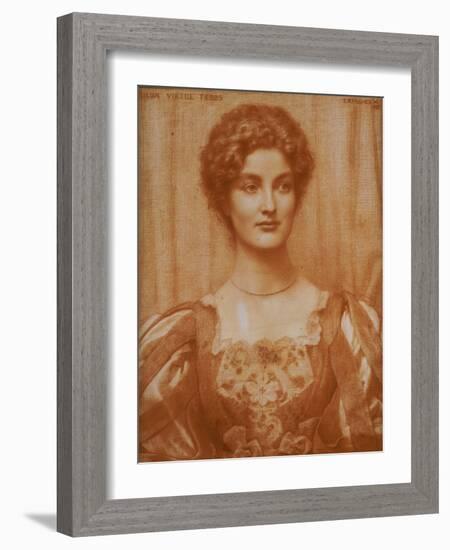 Portrait of Hilda Virtue Tebbs, 1897-Edward Robert Hughes-Framed Giclee Print