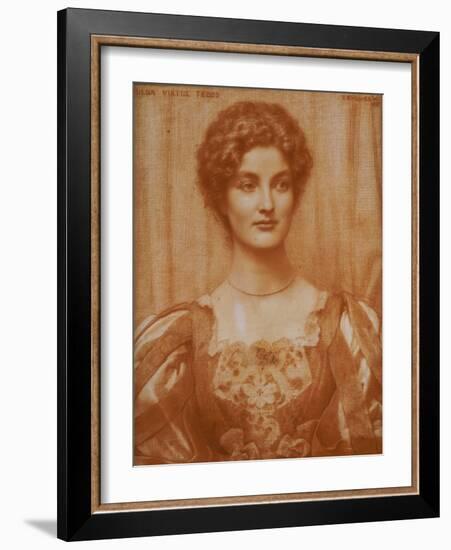 Portrait of Hilda Virtue Tebbs, 1897-Edward Robert Hughes-Framed Giclee Print