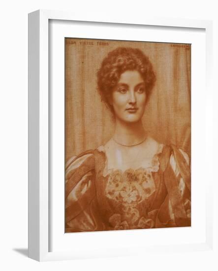 Portrait of Hilda Virtue Tebbs, 1897-Edward Robert Hughes-Framed Giclee Print