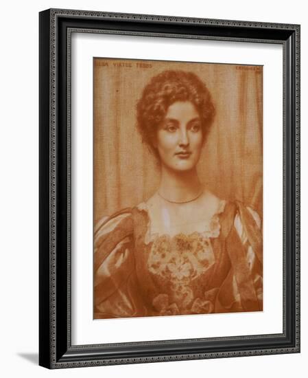 Portrait of Hilda Virtue Tebbs, 1897-Edward Robert Hughes-Framed Giclee Print