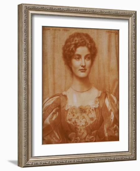 Portrait of Hilda Virtue Tebbs, 1897-Edward Robert Hughes-Framed Giclee Print