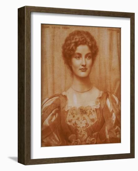 Portrait of Hilda Virtue Tebbs, 1897-Edward Robert Hughes-Framed Giclee Print