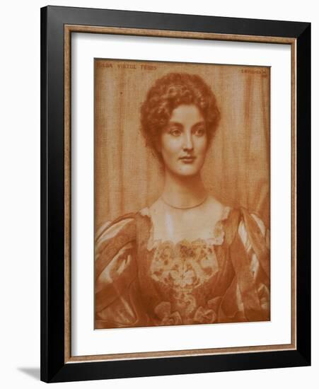 Portrait of Hilda Virtue Tebbs, 1897-Edward Robert Hughes-Framed Giclee Print