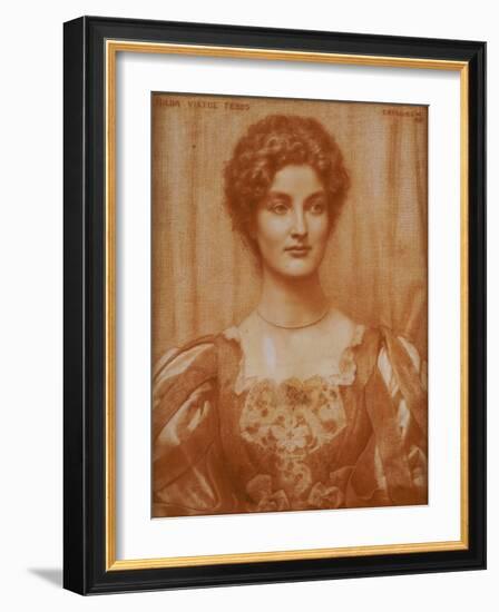 Portrait of Hilda Virtue Tebbs, 1897-Edward Robert Hughes-Framed Giclee Print