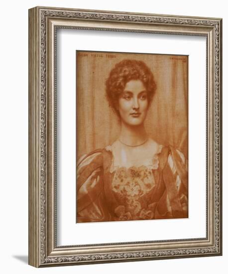 Portrait of Hilda Virtue Tebbs, 1897-Edward Robert Hughes-Framed Giclee Print