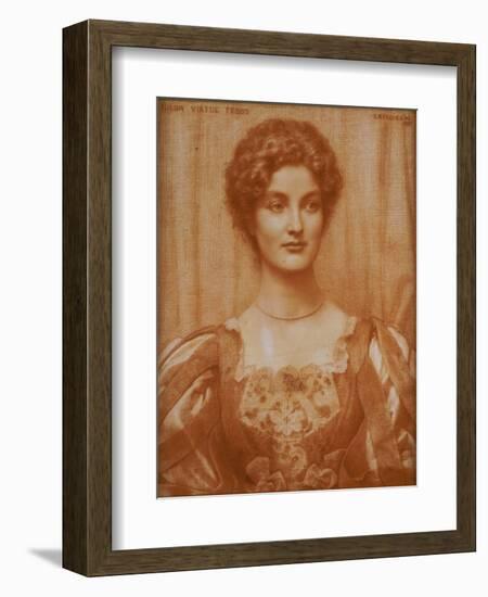 Portrait of Hilda Virtue Tebbs, 1897-Edward Robert Hughes-Framed Giclee Print