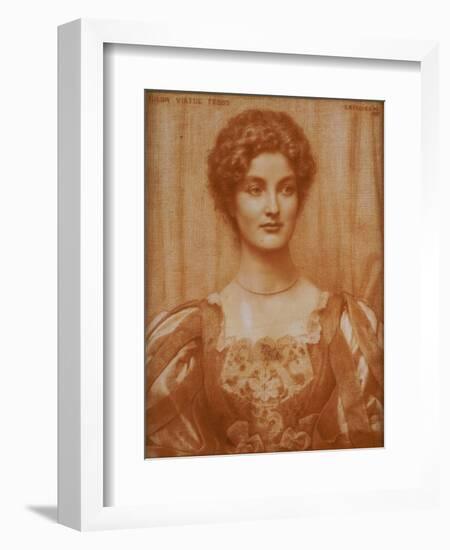 Portrait of Hilda Virtue Tebbs, 1897-Edward Robert Hughes-Framed Giclee Print