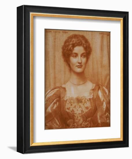 Portrait of Hilda Virtue Tebbs, 1897-Edward Robert Hughes-Framed Giclee Print