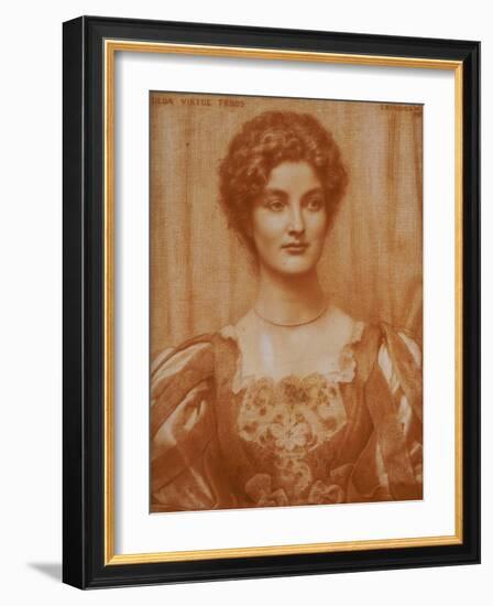 Portrait of Hilda Virtue Tebbs, 1897-Edward Robert Hughes-Framed Giclee Print