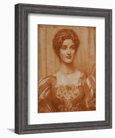 Portrait of Hilda Virtue Tebbs, 1897-Edward Robert Hughes-Framed Giclee Print